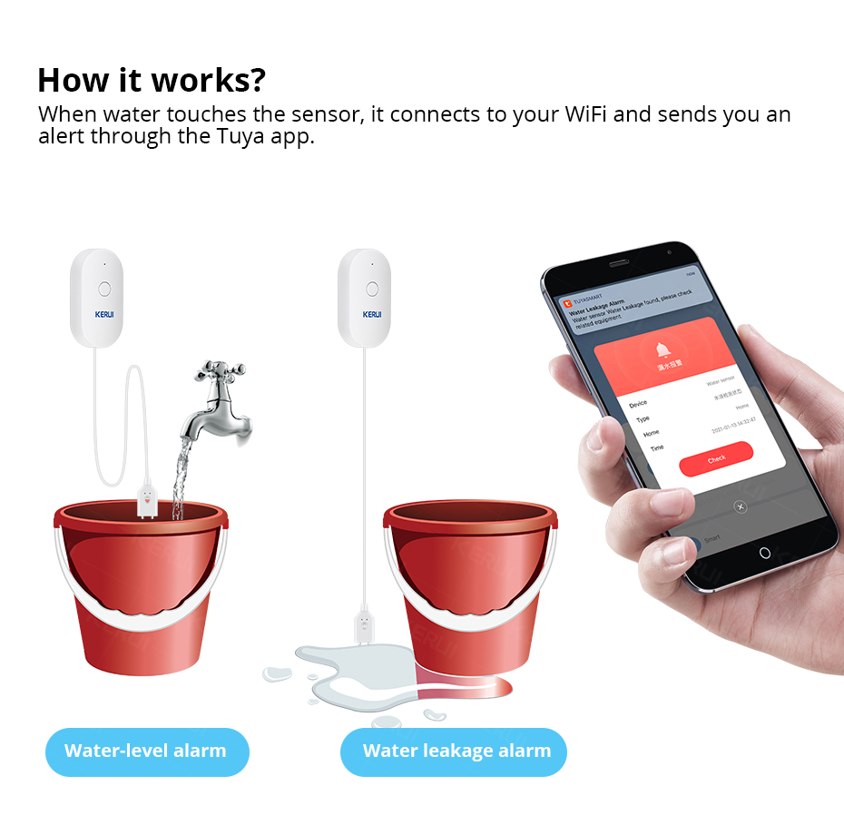 KERUI Smart  WiFi Water Sensor – Home Automation Technology Bewertung und Preis